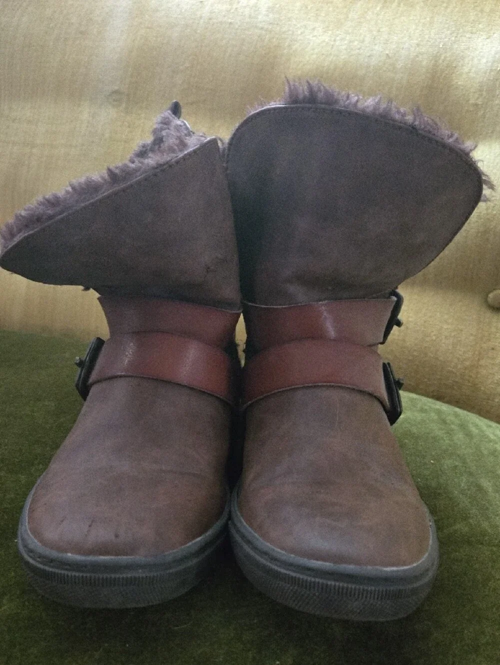 Blowfish Women's Brown Faux-Fur Lined Ankle Boots W 7